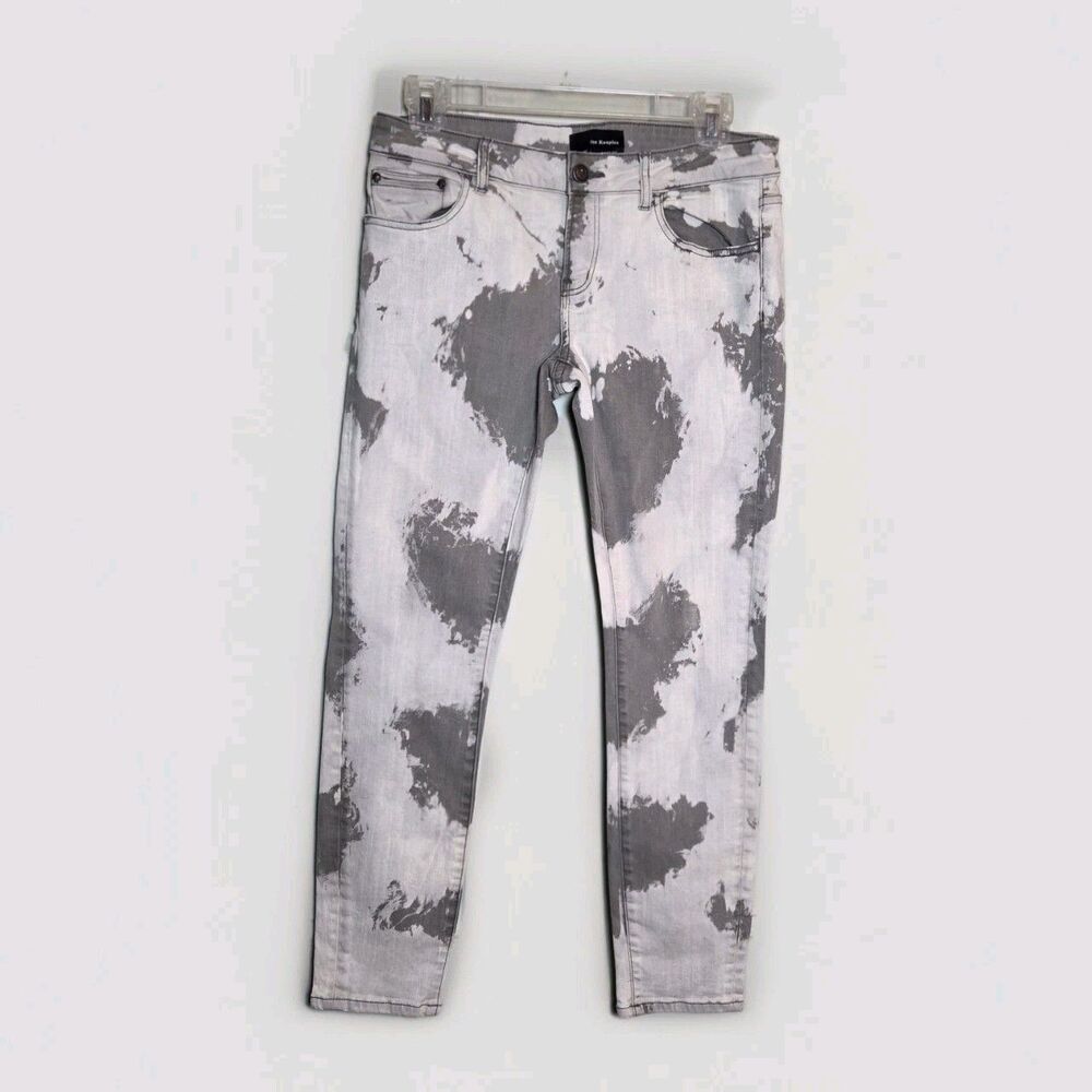 The Kooples Acid Wash Skinny Jeans Womens Sz 29 White Grey Grunge Punk 90's 80's